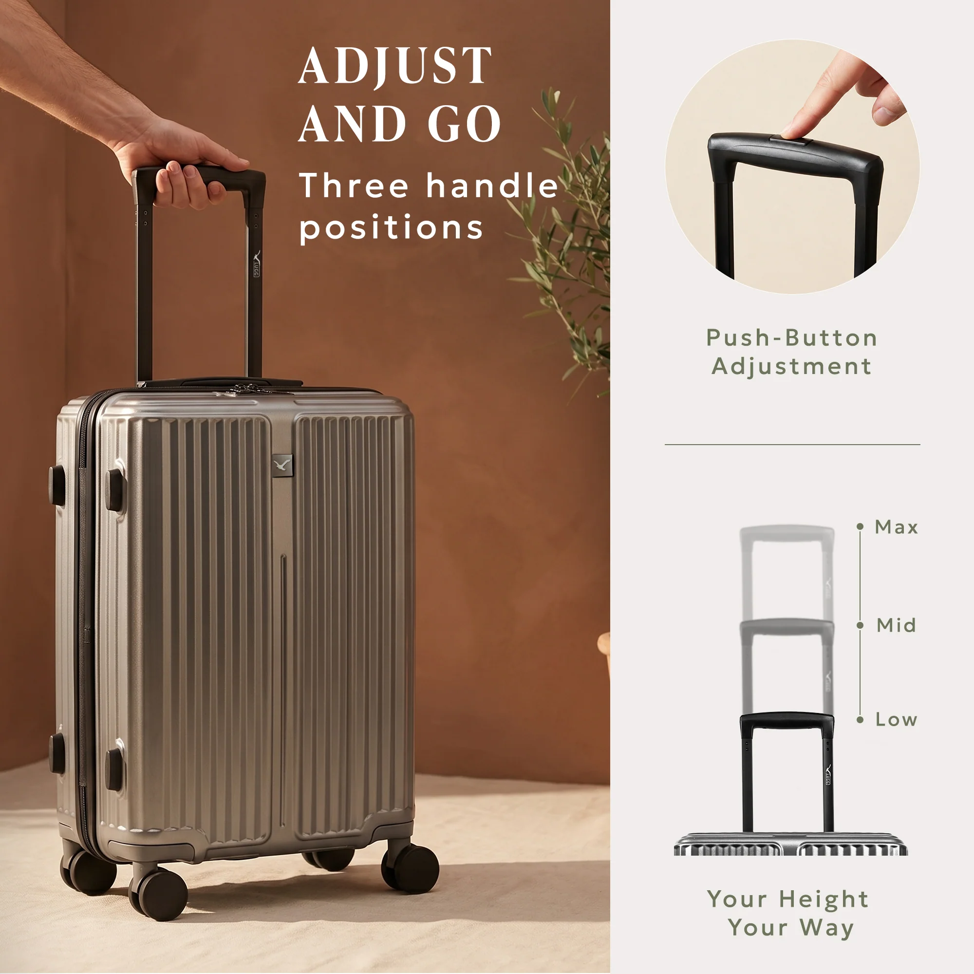 20" Air Glide Cabin Suitcase - Gunmetal - Image 7