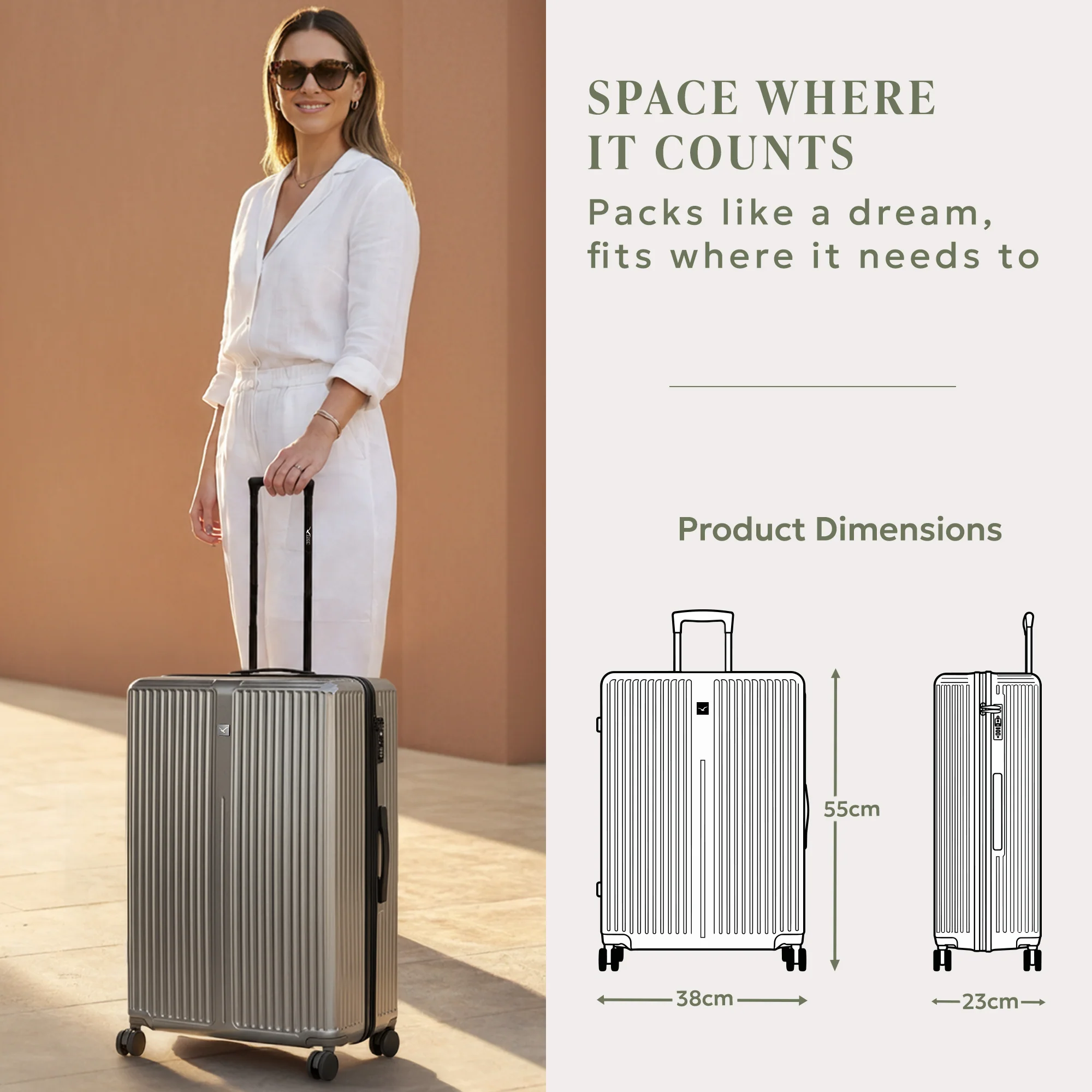20" Air Glide Cabin Suitcase - Gunmetal - Image 8