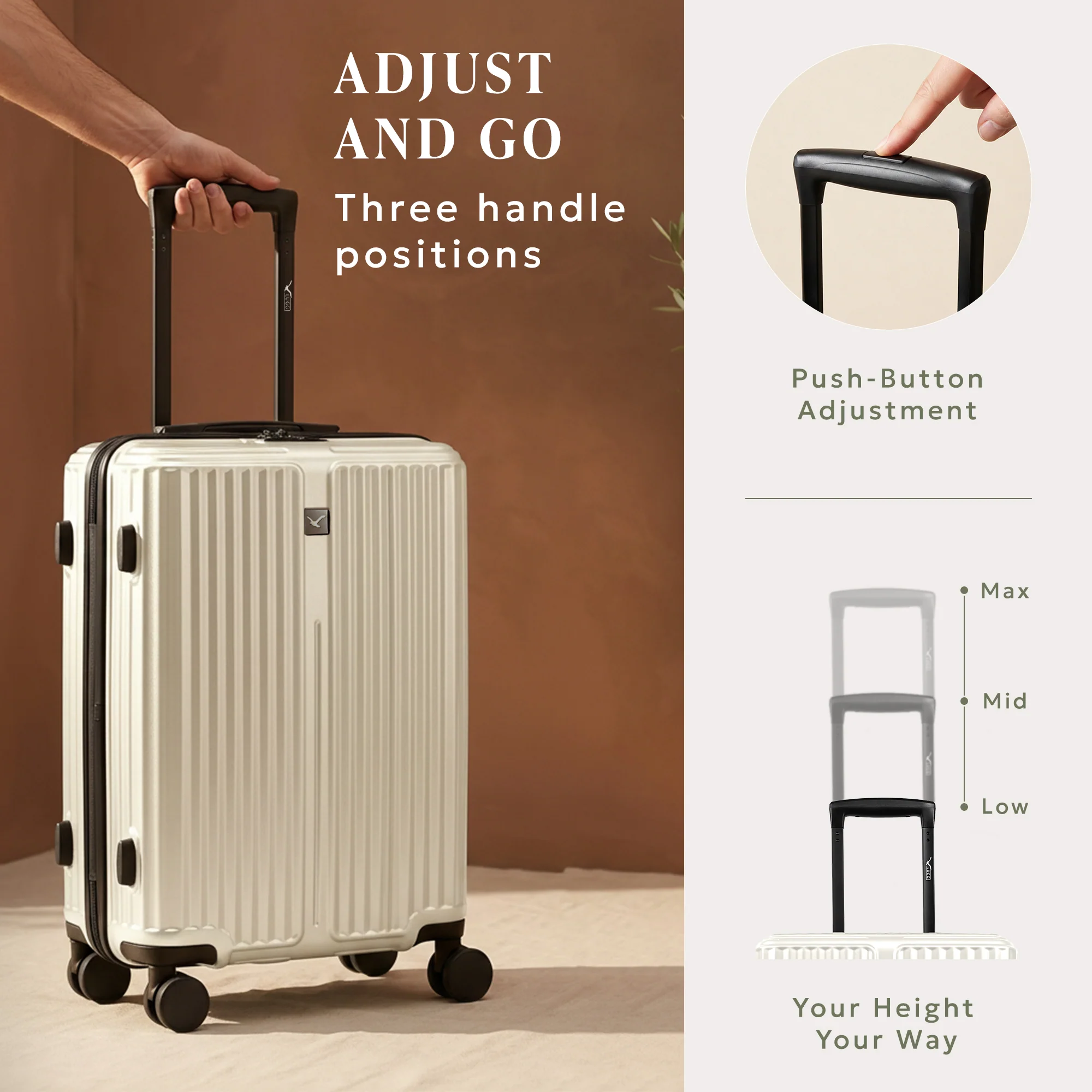 20" Air Glide Cabin Suitcase - Ivory - Image 7