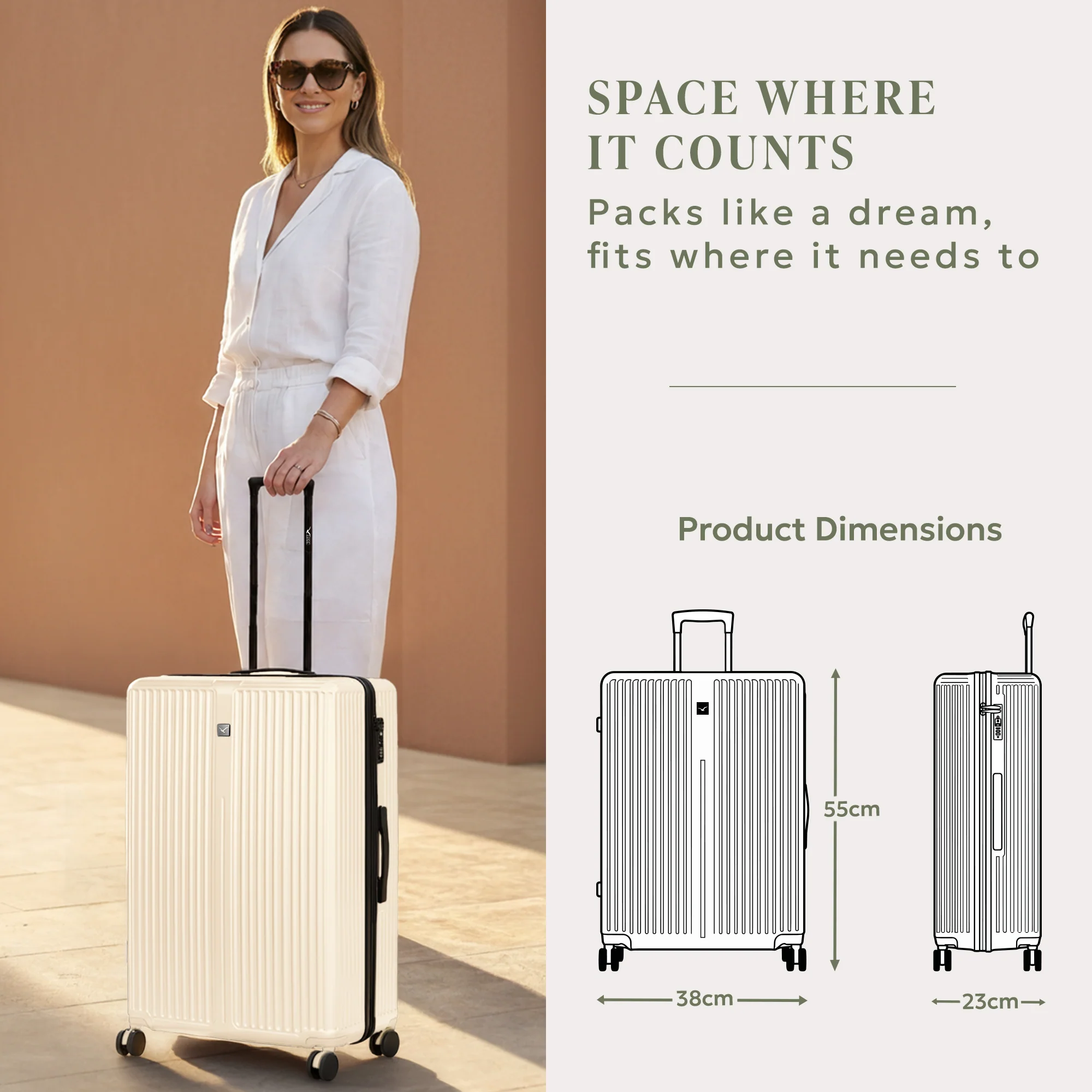 20" Air Glide Cabin Suitcase - Ivory - Image 8