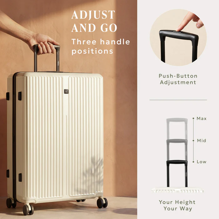 28" Air Glide Large Suitcase - Beige - Image 7