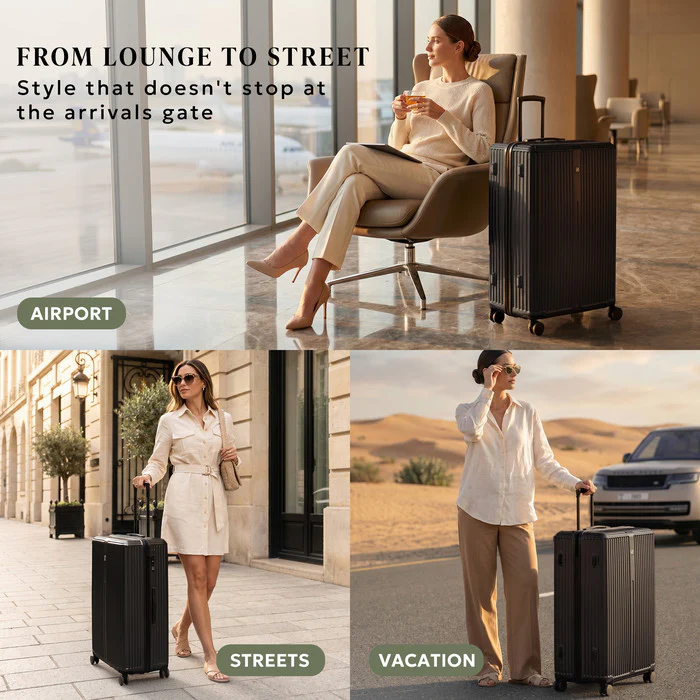 28" Air Glide Large Suitcase - Black - Image 10