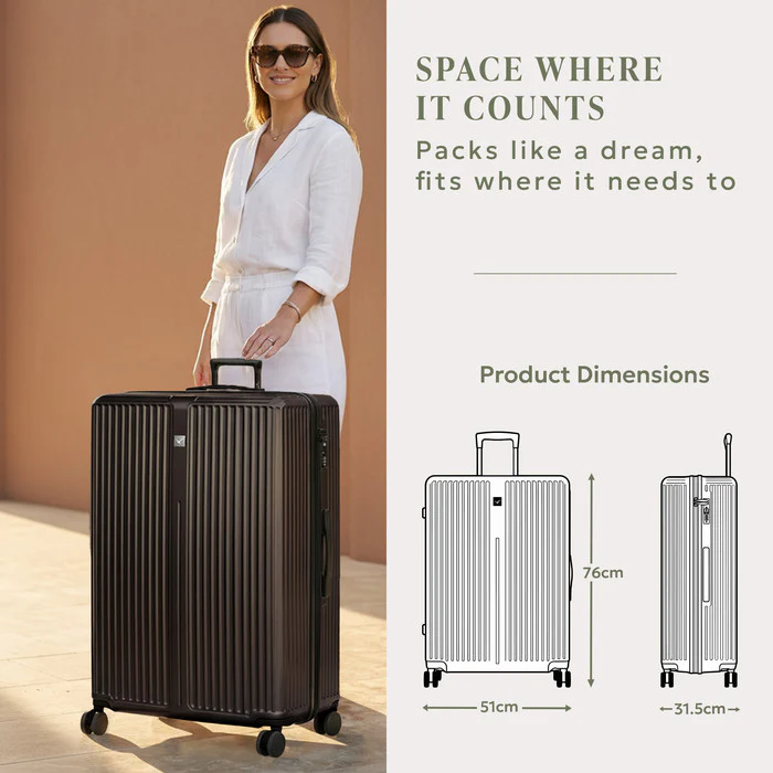 28" Air Glide Large Suitcase - Black - Image 8