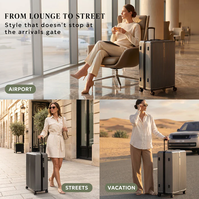 28" Air Glide Large Suitcase - Gunmetal - Image 10