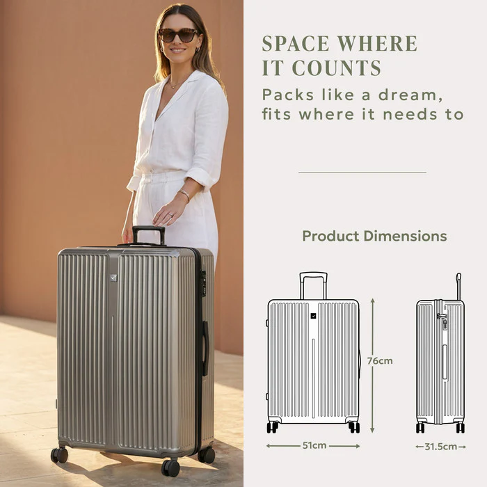 28" Air Glide Large Suitcase - Gunmetal - Image 8