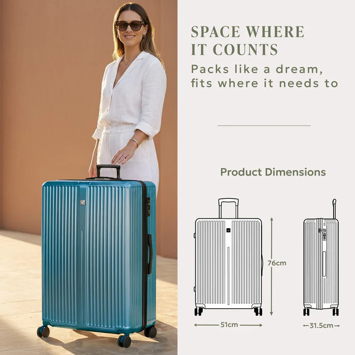 28" Air Glide Large Suitcase - Teal - Image 8