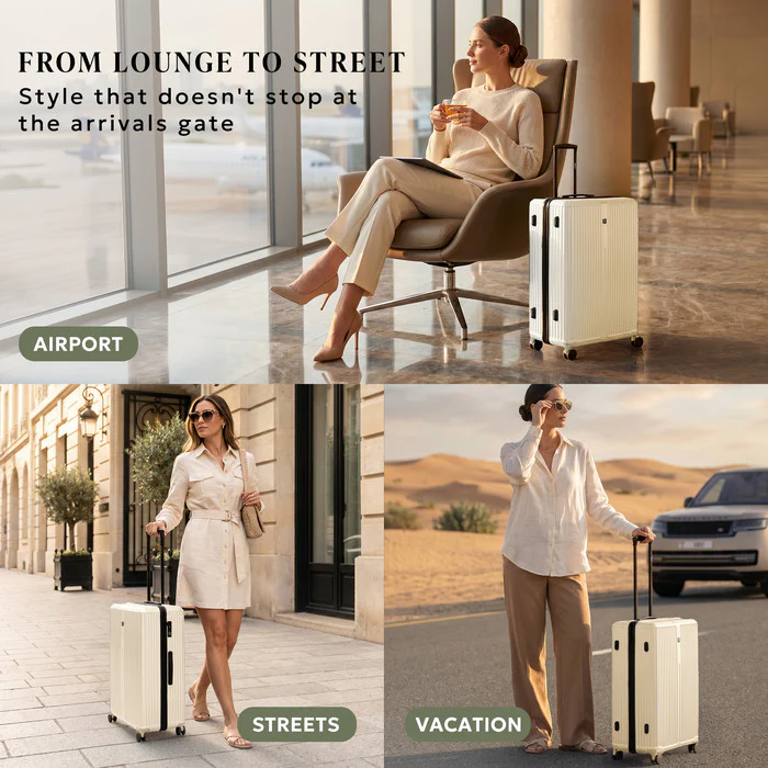 24" Air Glide Medium Suitcase - Beige - Image 10