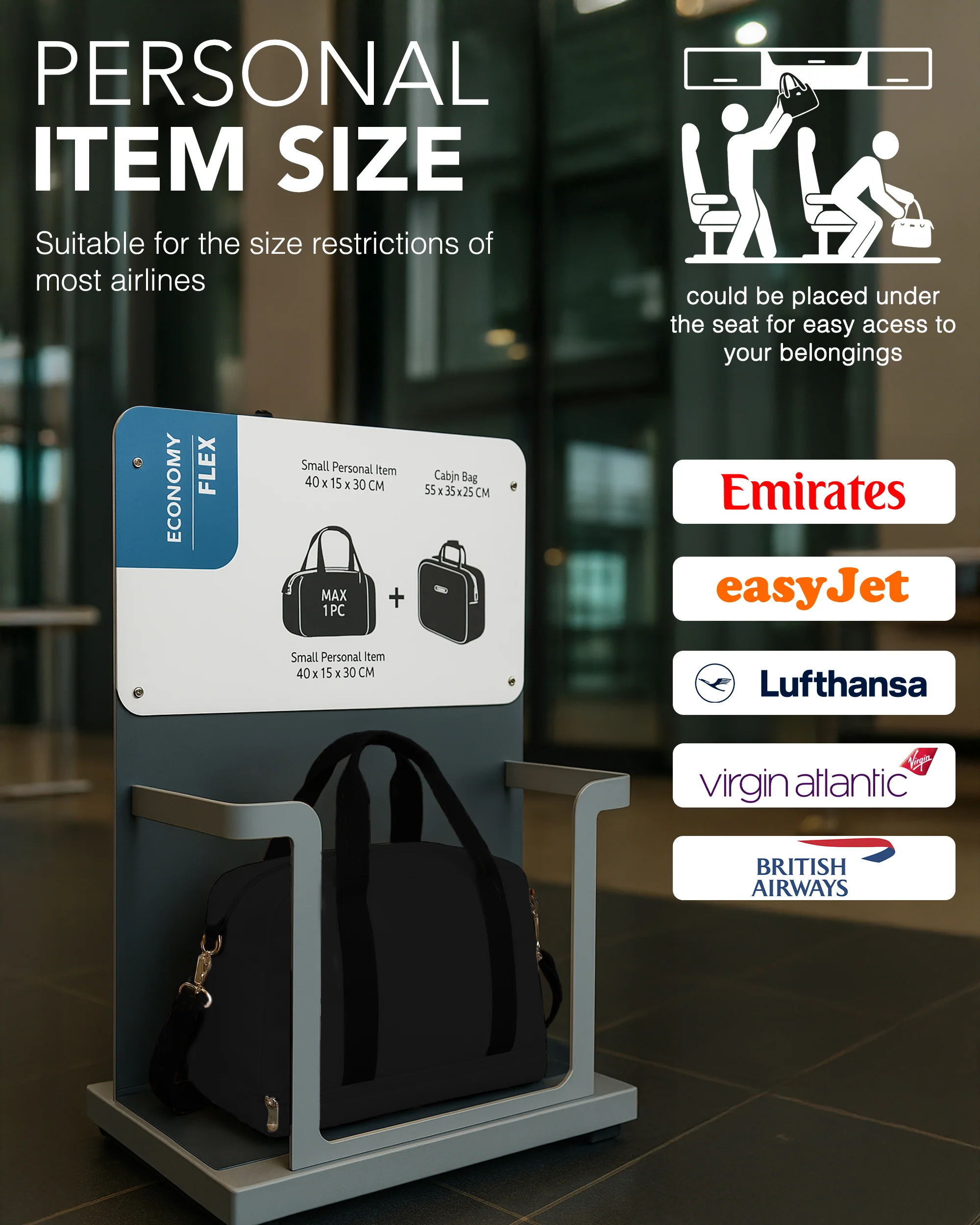 Waterproof Duffle & Toiletry Bag Set - Black - Image 9