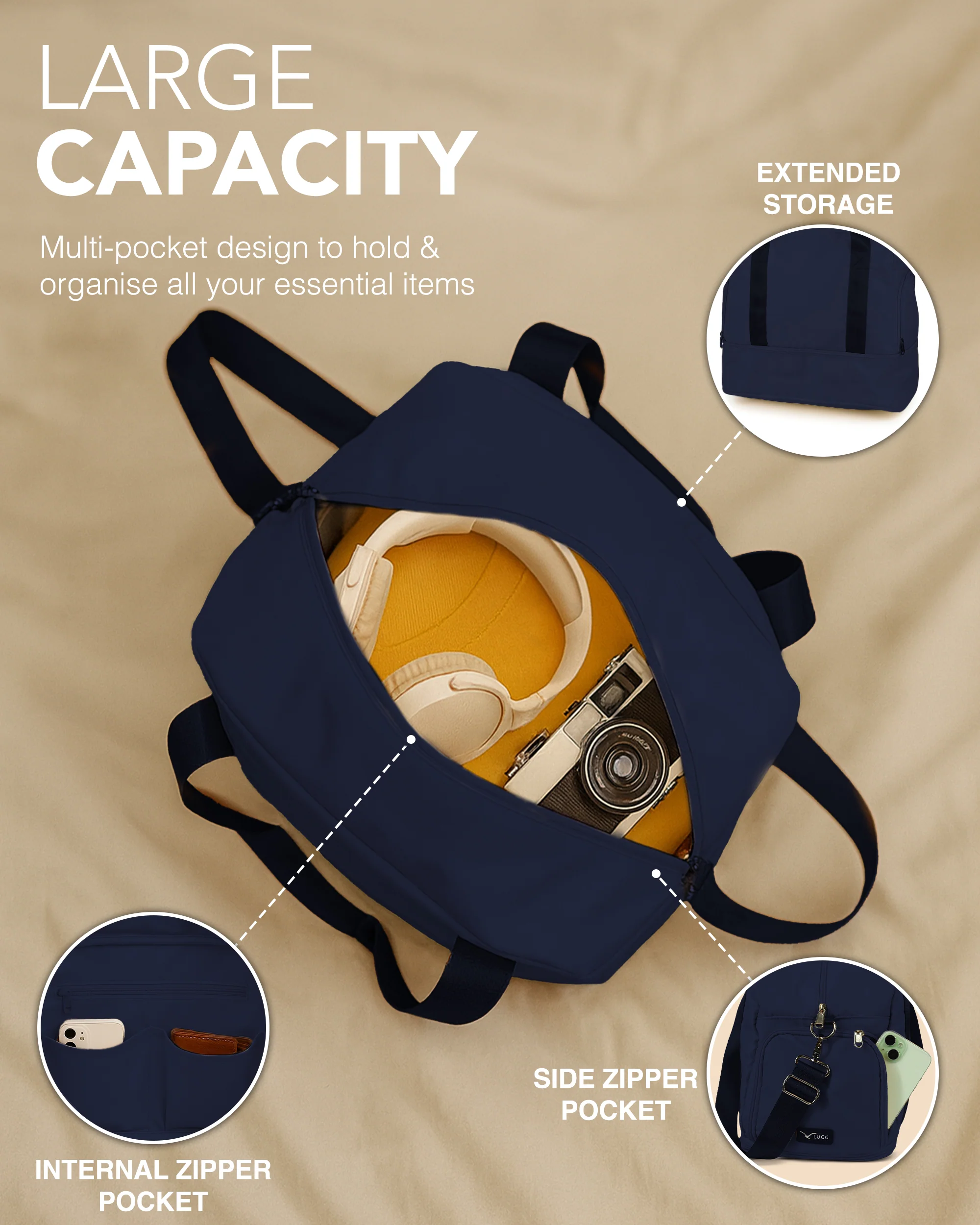 Waterproof Duffle & Toiletry Bag Set - Blue - Image 6