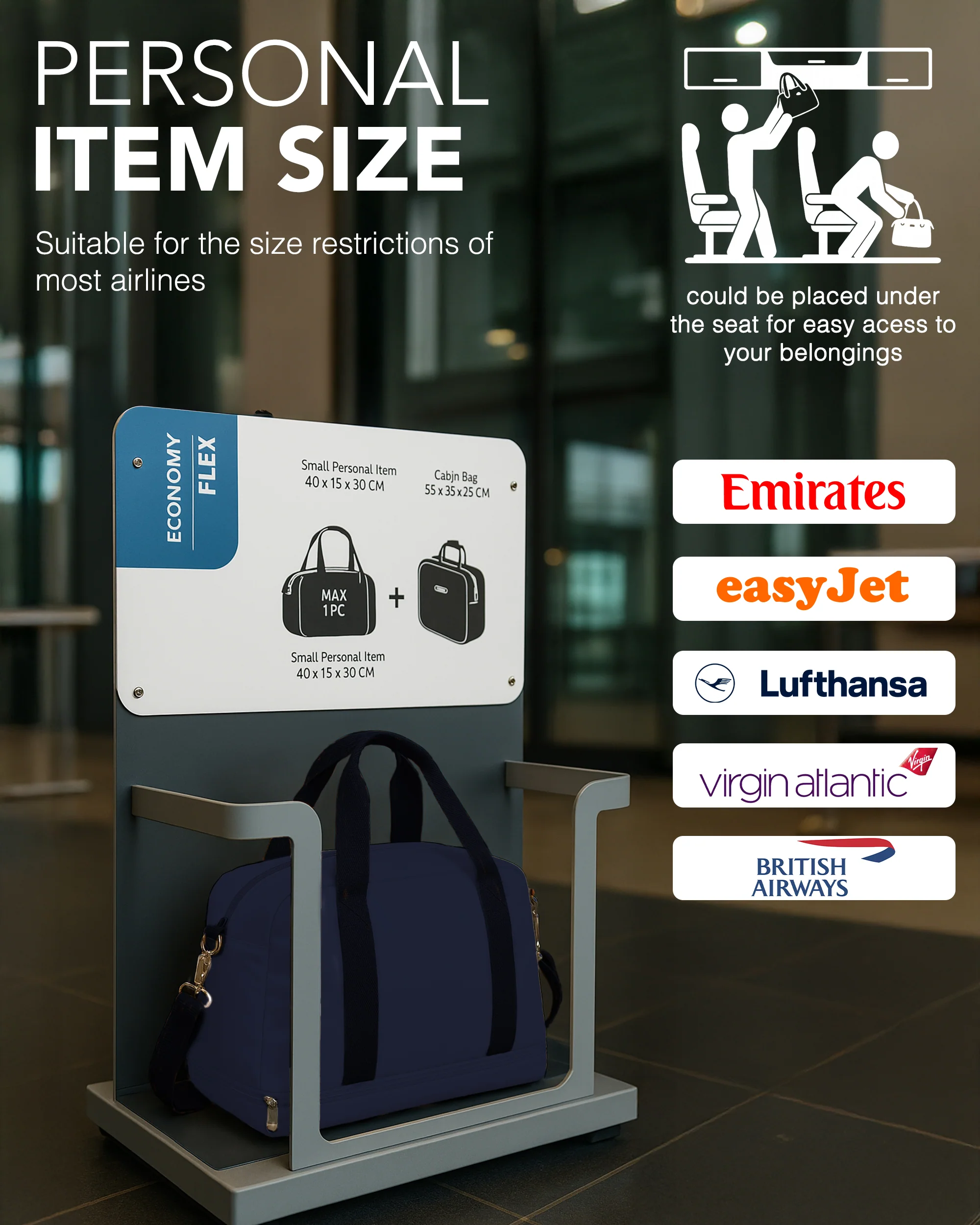 Waterproof Duffle & Toiletry Bag Set - Blue - Image 9