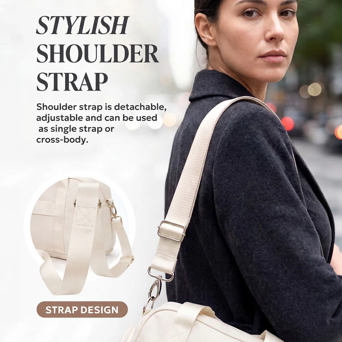 Waterproof Duffle & Toiletry Bag Set - Ivory - Image 8