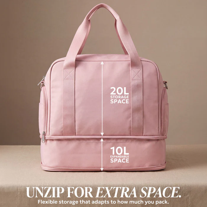 Waterproof Duffle & Toiletry Bag Set - Rose Gold - Image 5