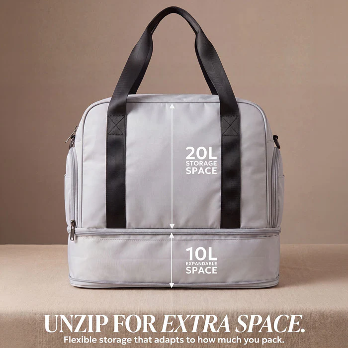 Waterproof Duffle & Toiletry Bag Set - Silver - Image 5