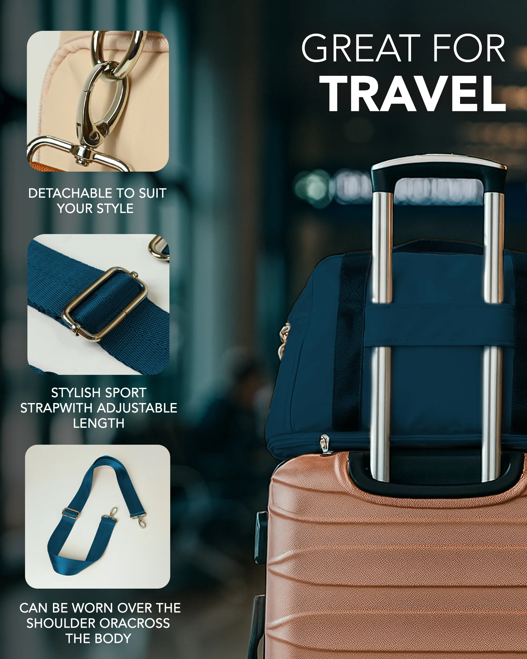 Waterproof Duffle & Toiletry Bag Set - Teal - Image 3