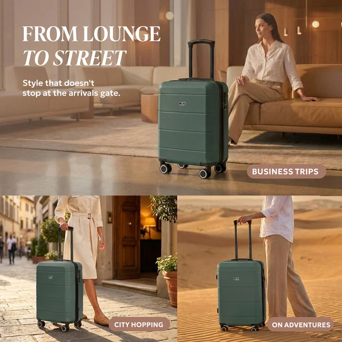 20" Jetset Cabin Suitcase - Army Green - Image 4
