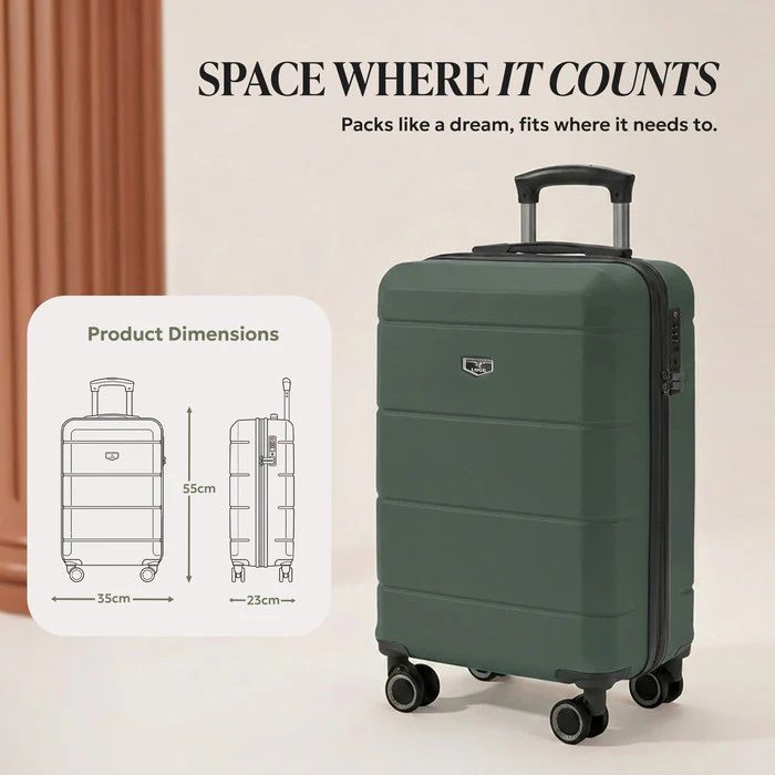 20" Jetset Cabin Suitcase - Army Green - Image 8