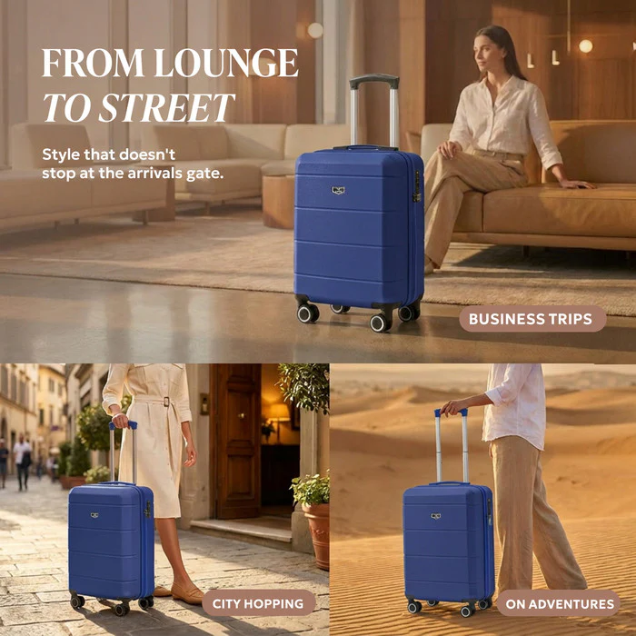20" Jetset Cabin Suitcase - Midnight Blue - Image 4