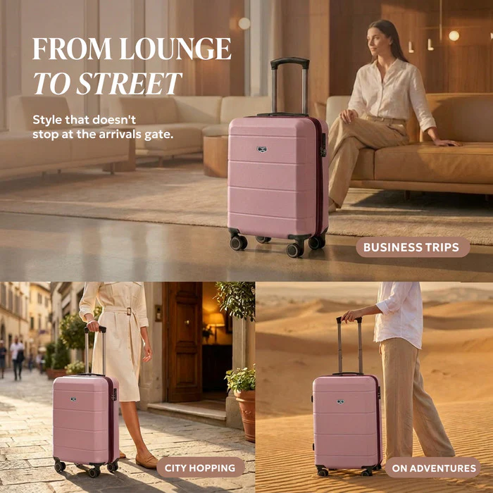 20" Jetset Cabin Suitcase - Rose Gold - Image 4