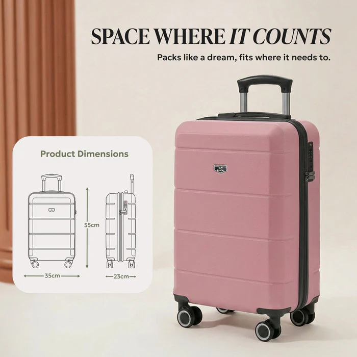 20" Jetset Cabin Suitcase - Rose Gold - Image 8