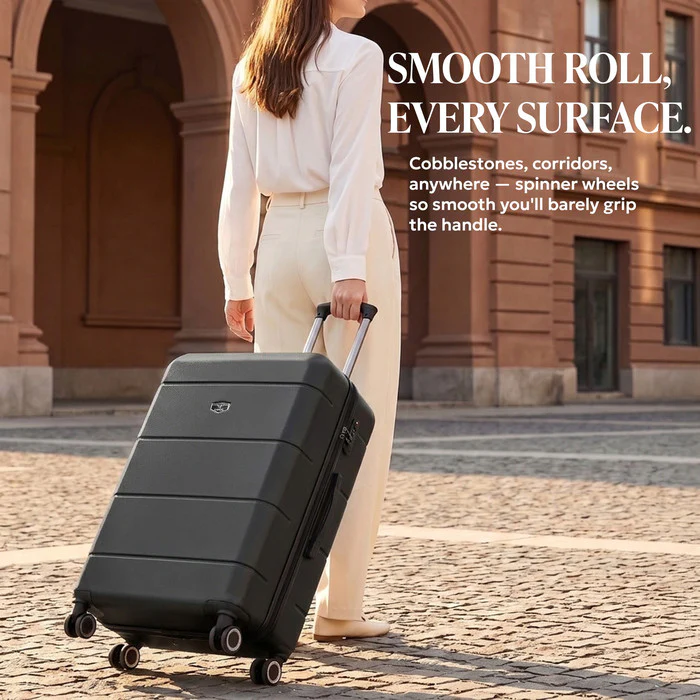 28" Jetset Large Suitcase - Black - Image 10