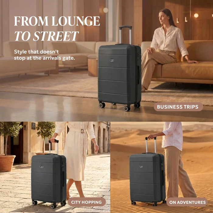 28" Jetset Large Suitcase - Black - Image 4