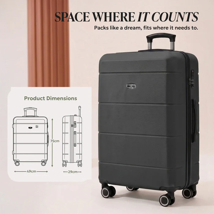 28" Jetset Large Suitcase - Black - Image 8