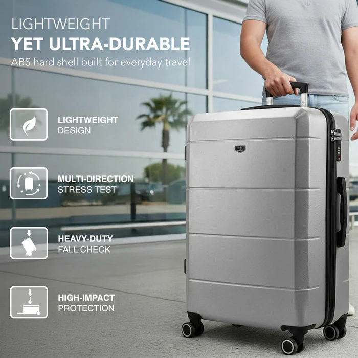 28" Jetset Large Suitcase - Silver - Image 3