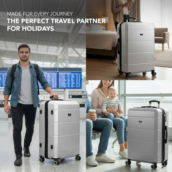 28" Jetset Large Suitcase - Silver - Image 9