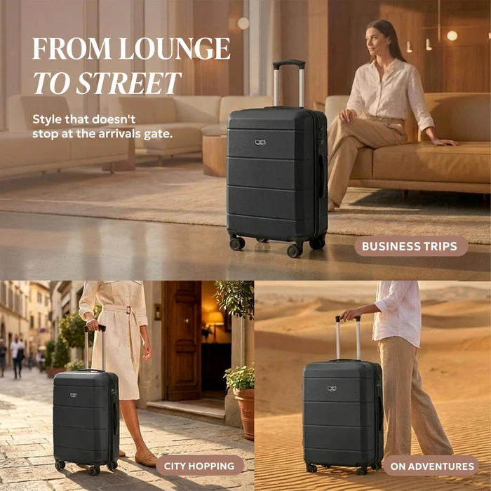 24" Jetset Medium Suitcase - Black - Image 4