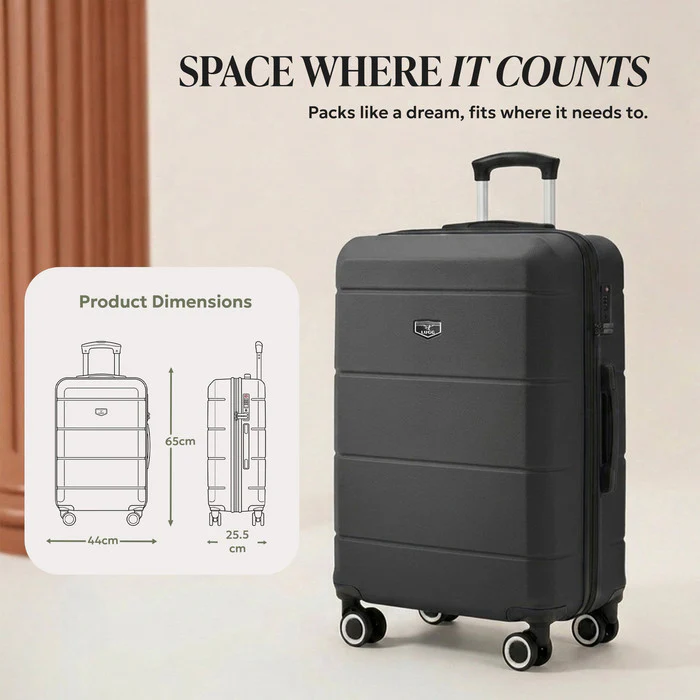 24" Jetset Medium Suitcase - Black - Image 8