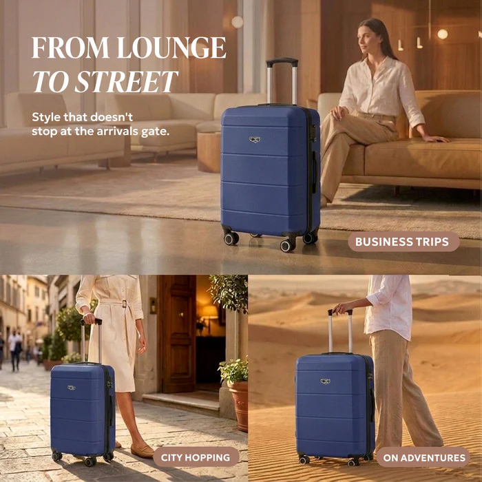 24" Jetset Medium Suitcase - Midnight Blue - Image 4
