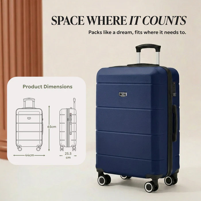 24" Jetset Medium Suitcase - Midnight Blue - Image 8