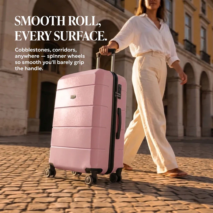 24" Jetset Medium Suitcase - Rose Gold - Image 10