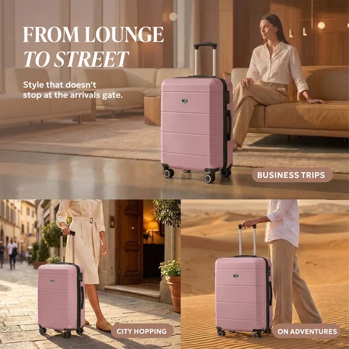 24" Jetset Medium Suitcase - Rose Gold - Image 4