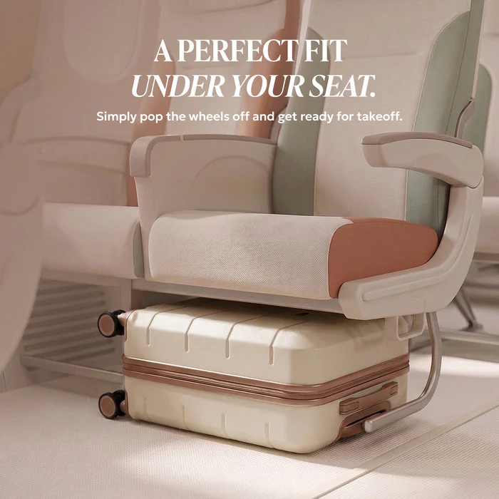 40cm Jetset Underseat Cabin Bag - Cream & Brown - Image 7