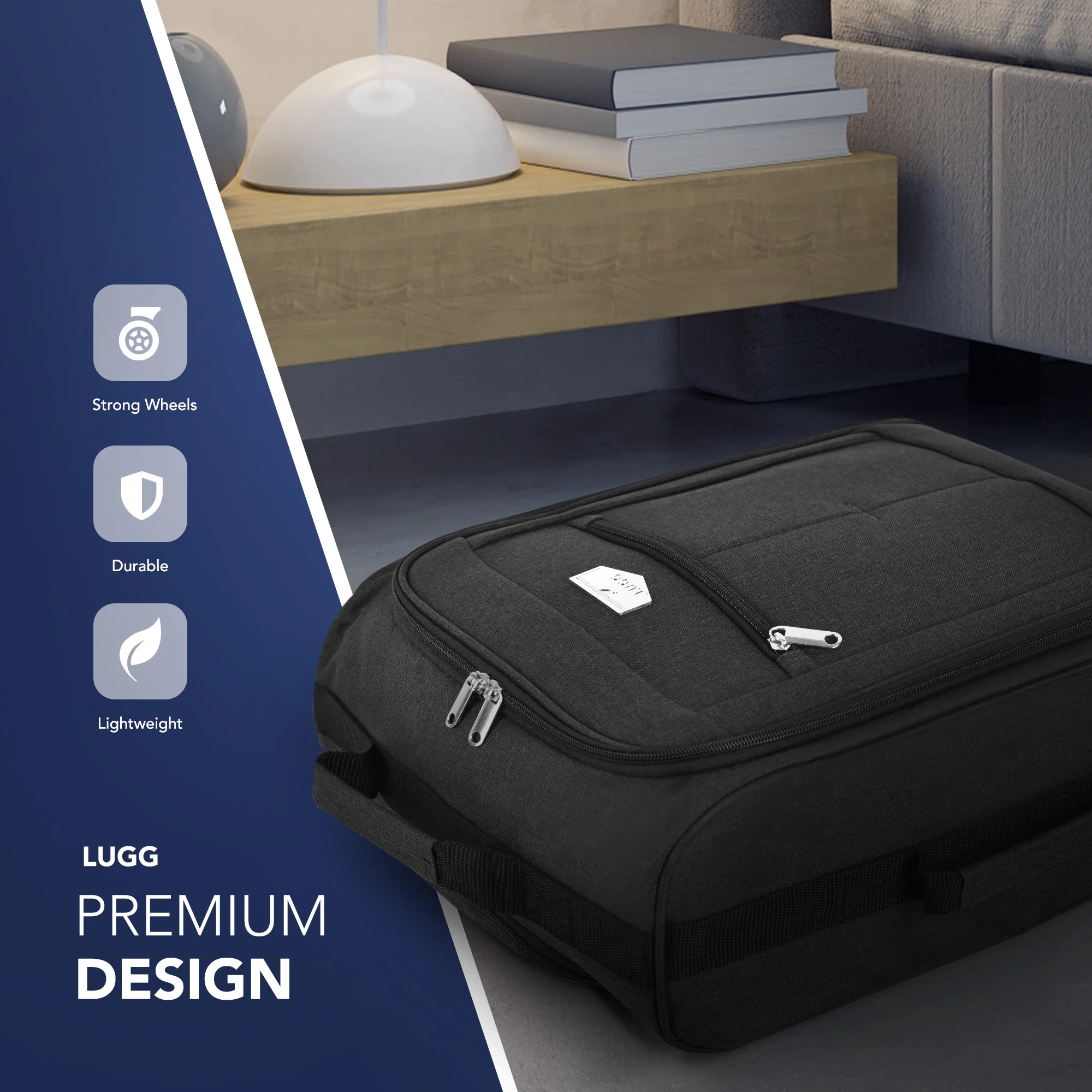 20" Jupiter Soft Cabin Bag - Black - Image 3