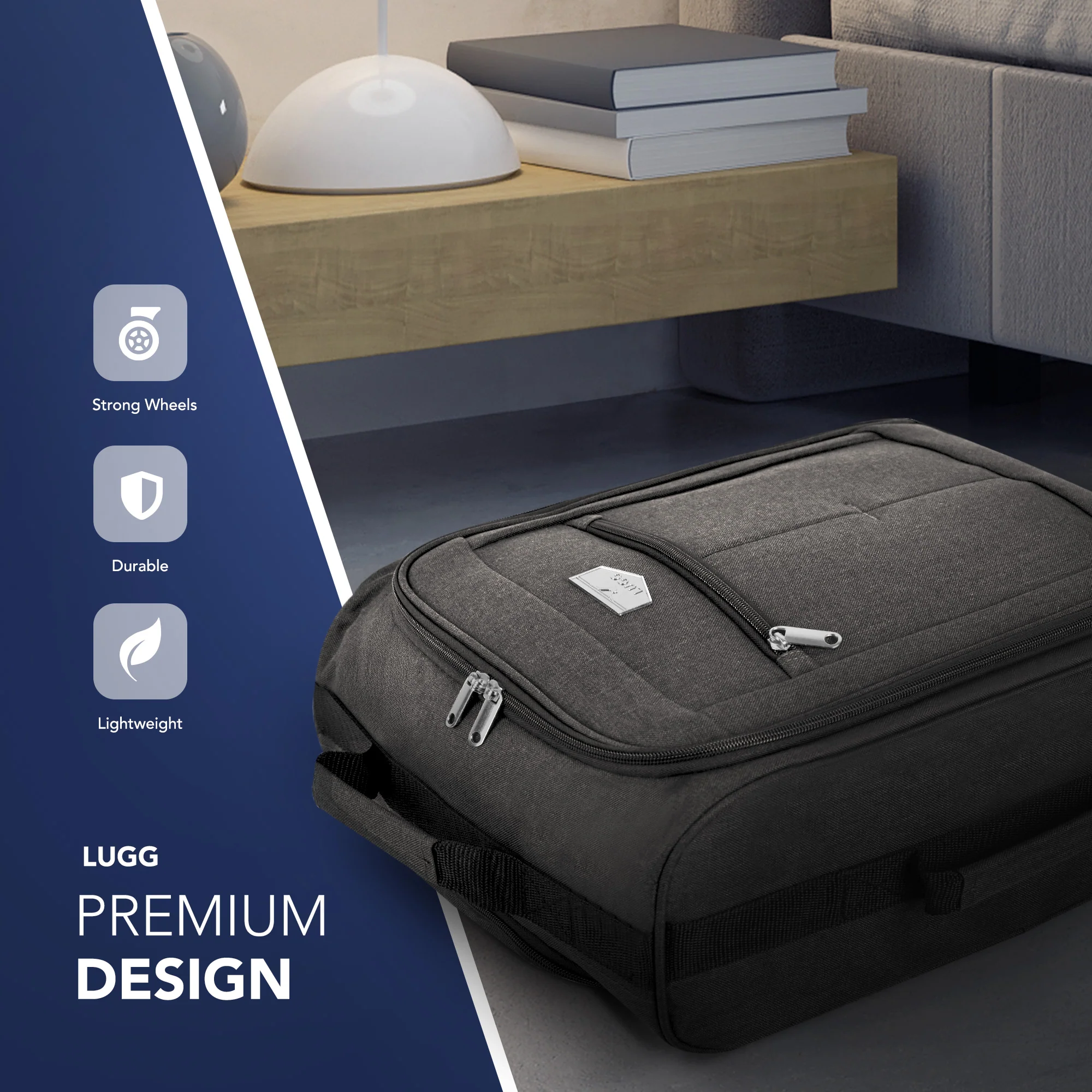 20" Jupiter Soft Cabin Bag - Charcoal - Image 3