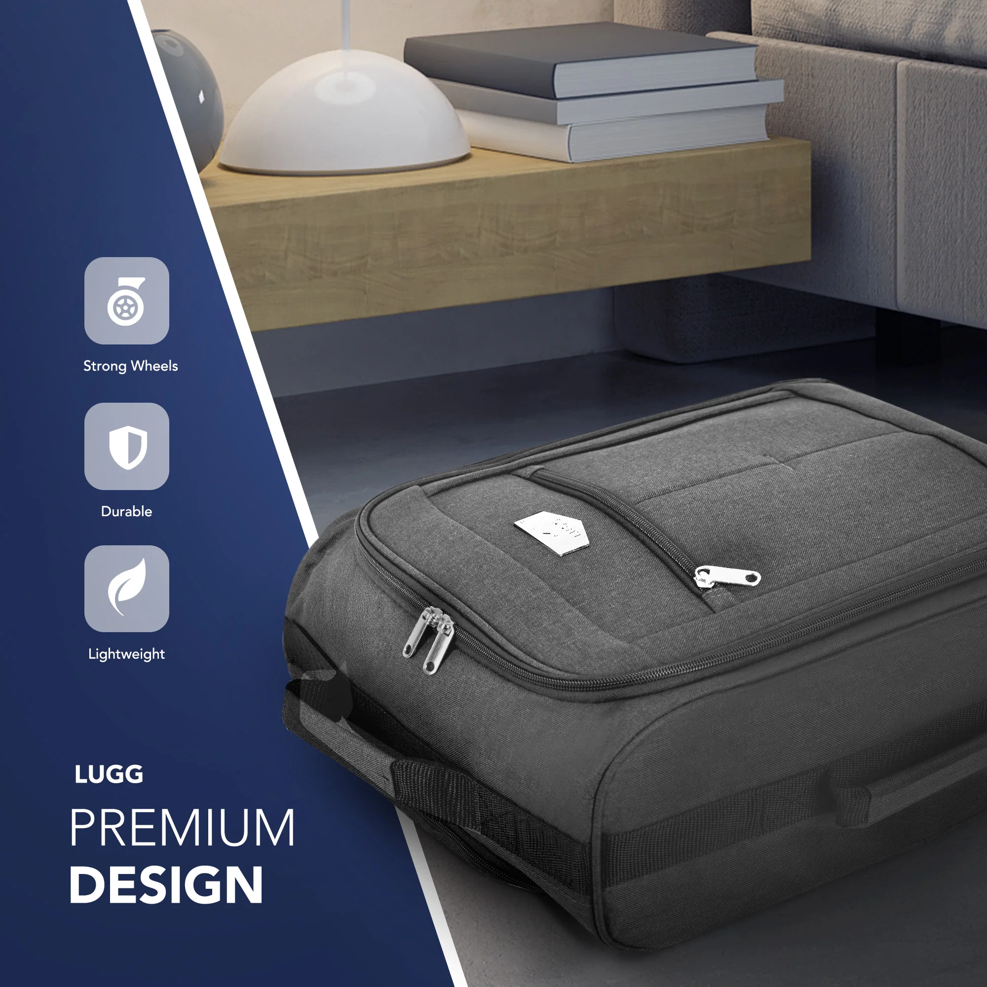 20" Jupiter Soft Cabin Bag - Grey - Image 3