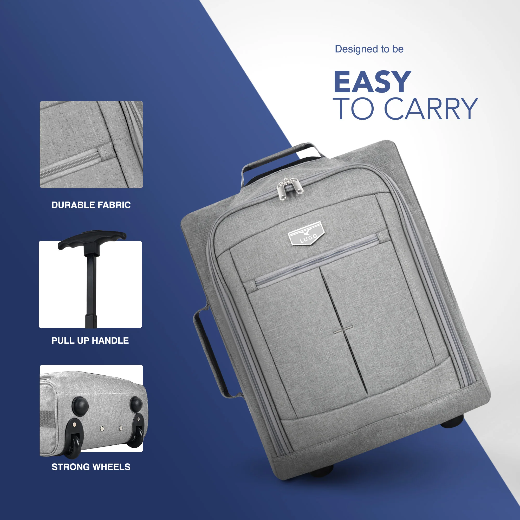 20" Jupiter Soft Cabin Bag - Grey - Image 5