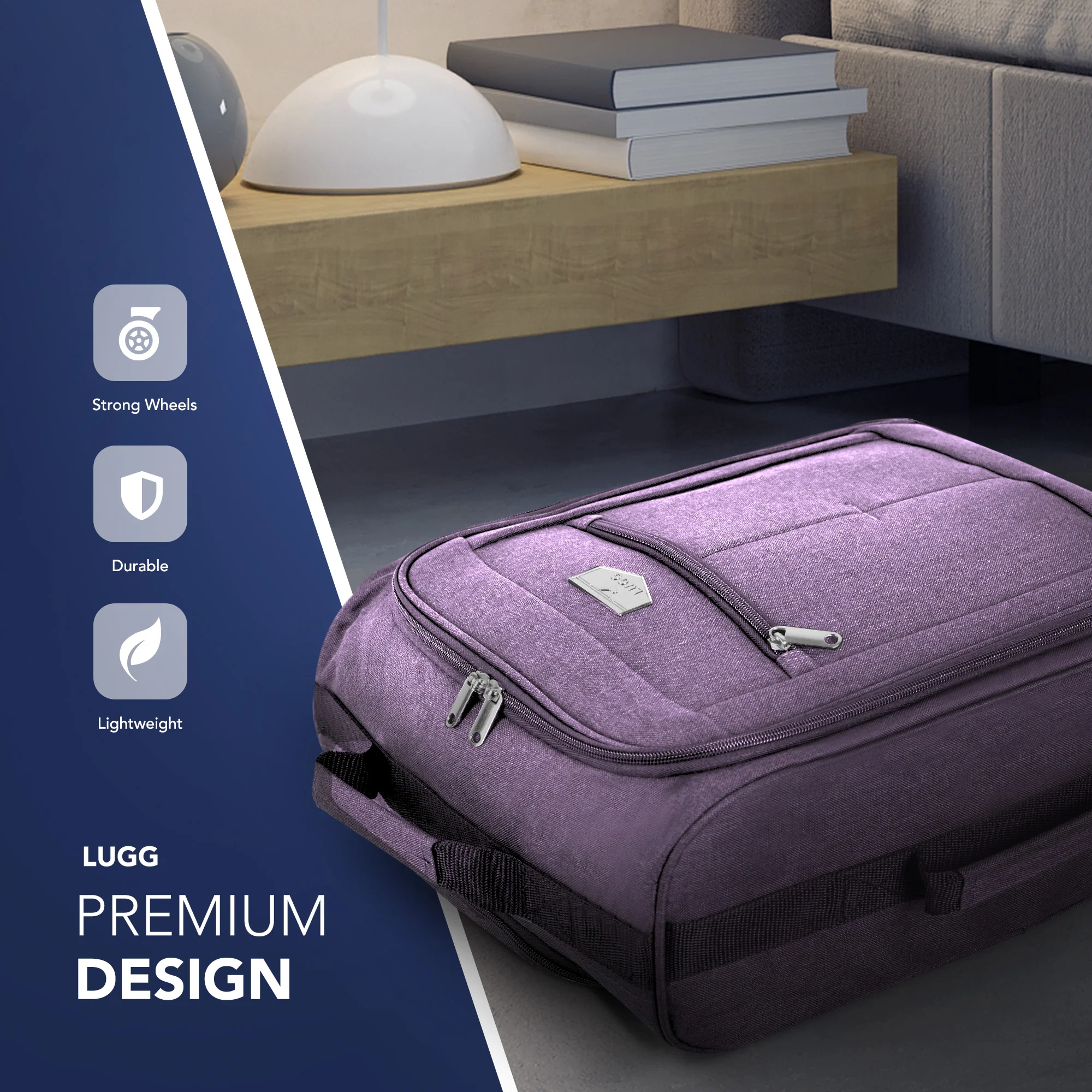 20" Jupiter Soft Cabin Bag - Lilac - Image 3