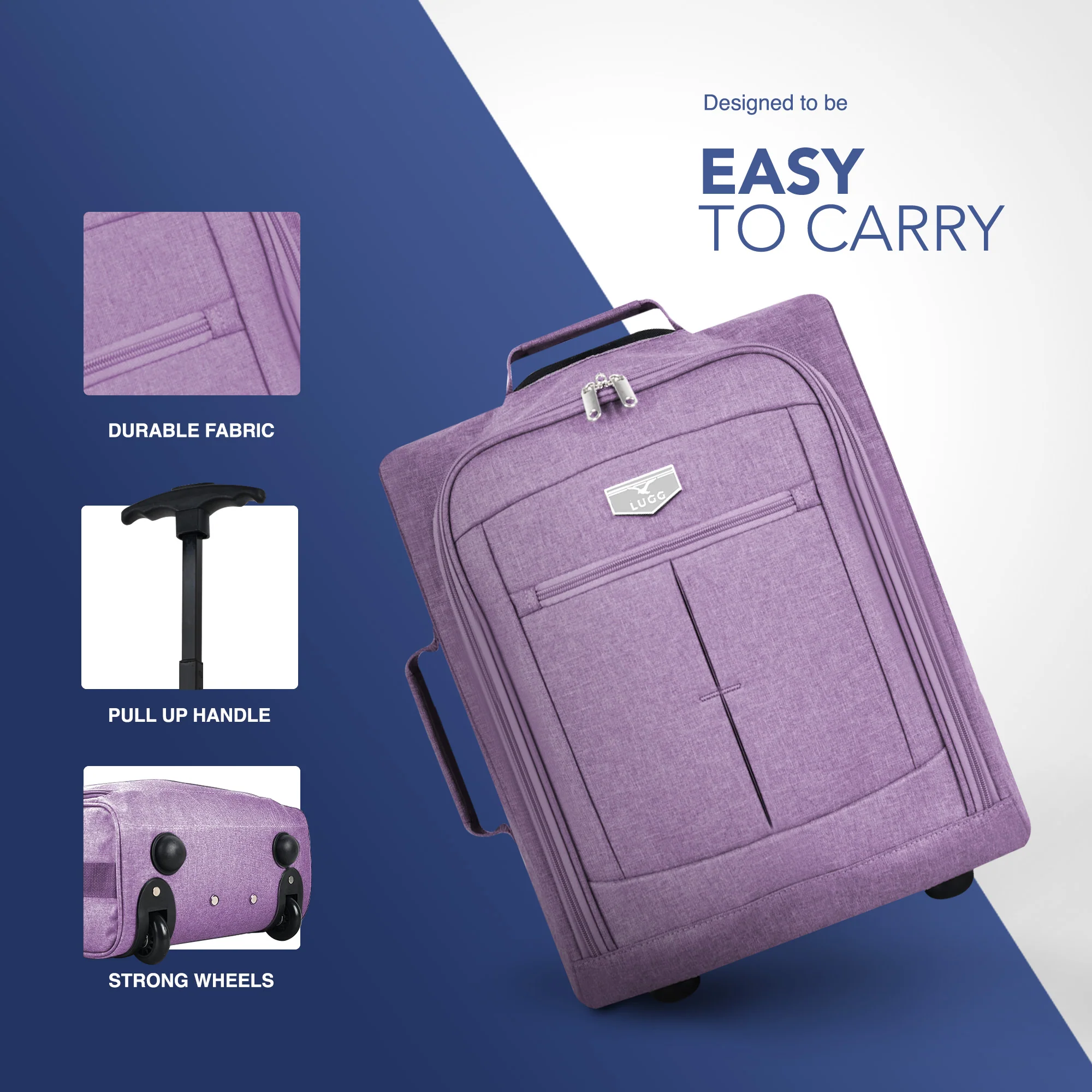 20" Jupiter Soft Cabin Bag - Lilac - Image 5
