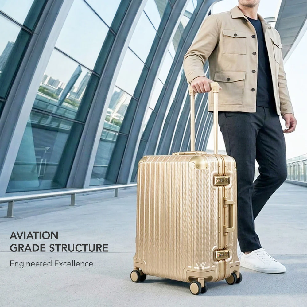 Solo 20" Hard Shell Suitcase - Gold - Image 3