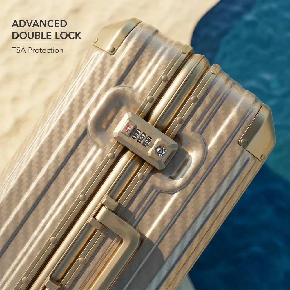 Solo 20" Hard Shell Suitcase - Gold - Image 6