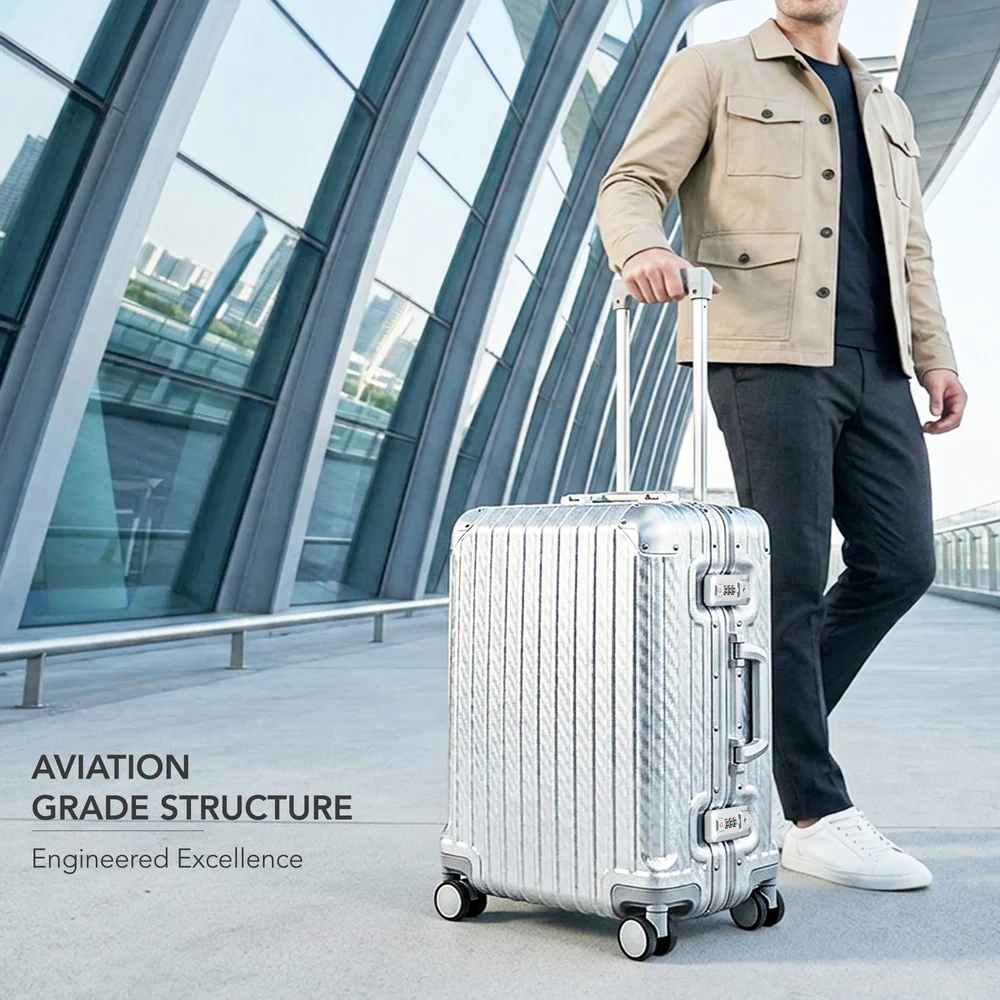 Solo 20" Hard Shell Suitcase - Metallic Silver - Image 3
