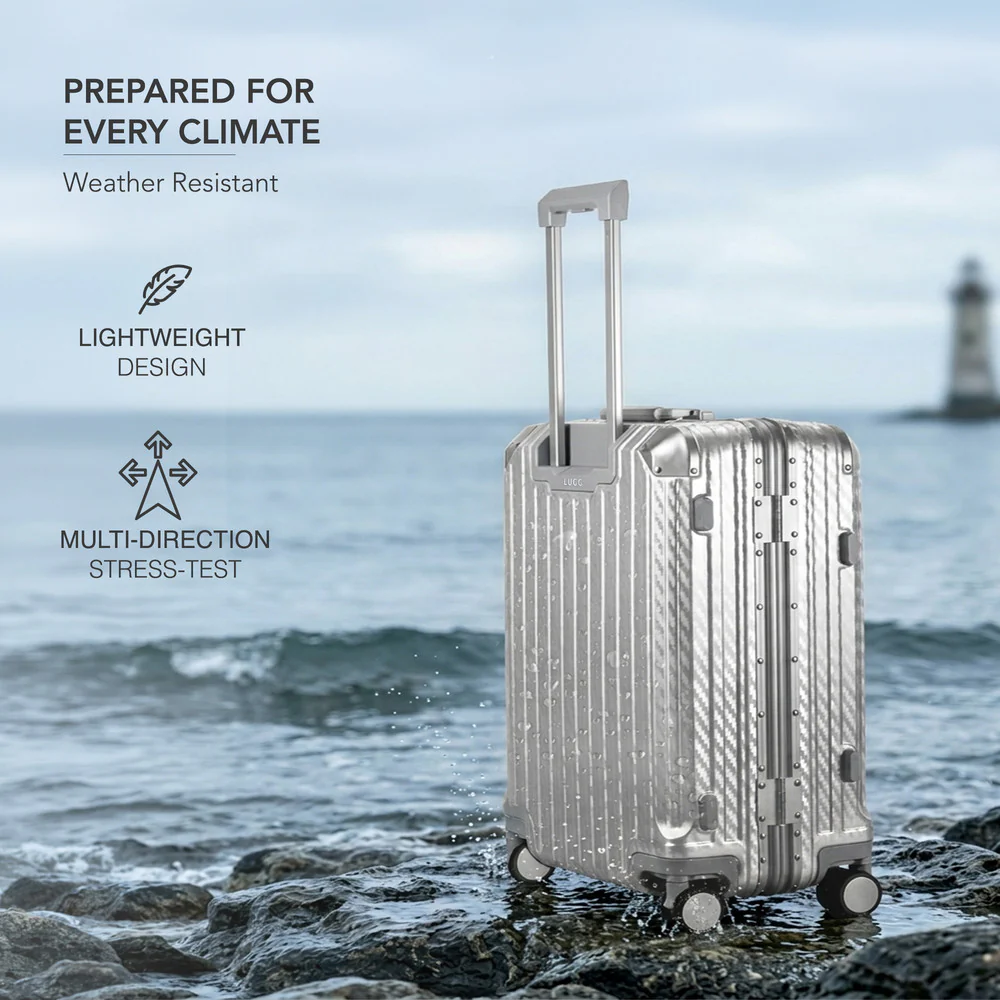 Solo 20" Hard Shell Suitcase - Metallic Silver - Image 5