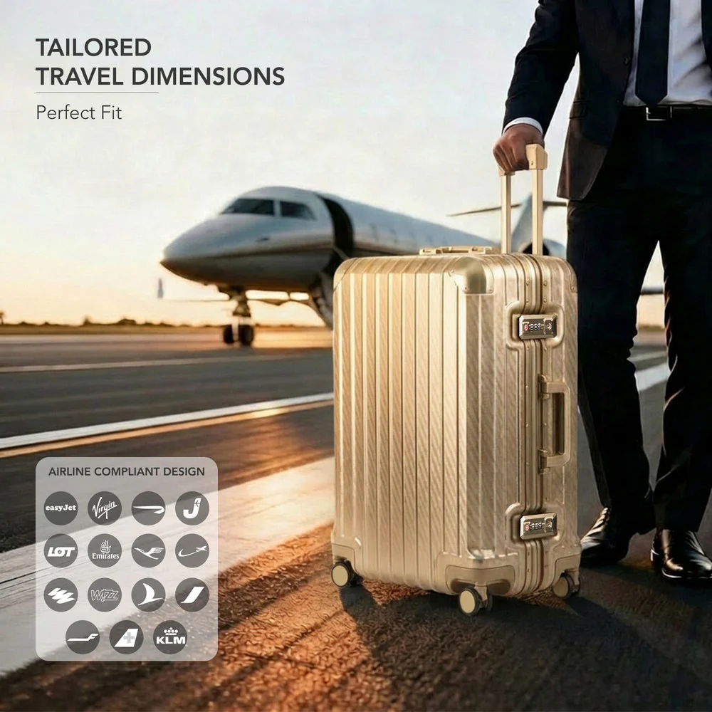 Solo Explorer 28" Hard Shell Suitcase - Gold - Image 3