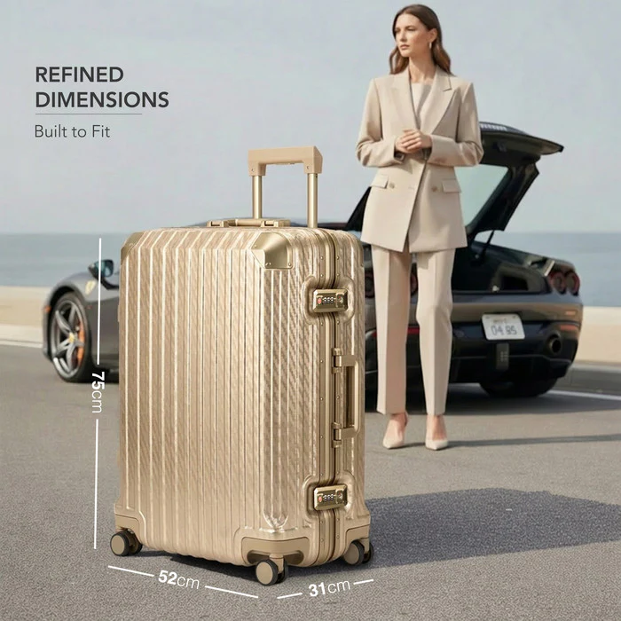Solo Explorer 28" Hard Shell Suitcase - Gold - Image 8