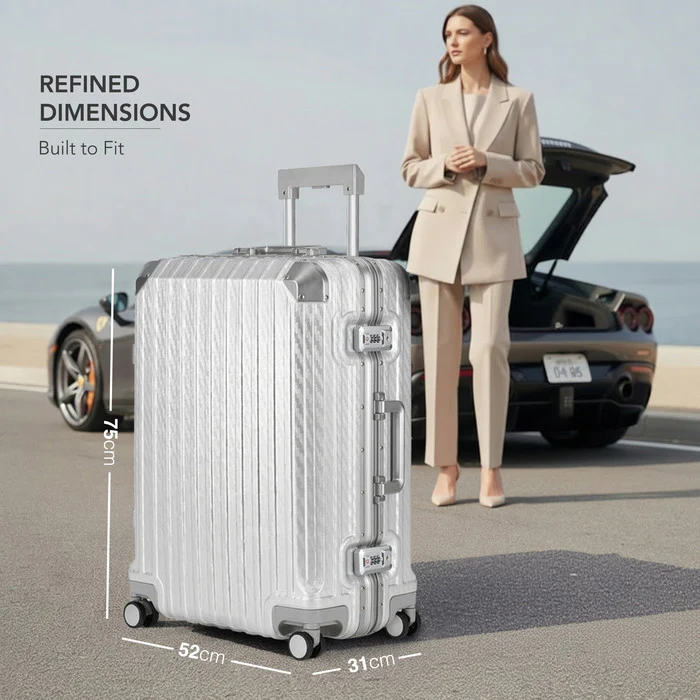 Solo Explorer 28" Hard Shell Suitcase - Metallic Silver - Image 8