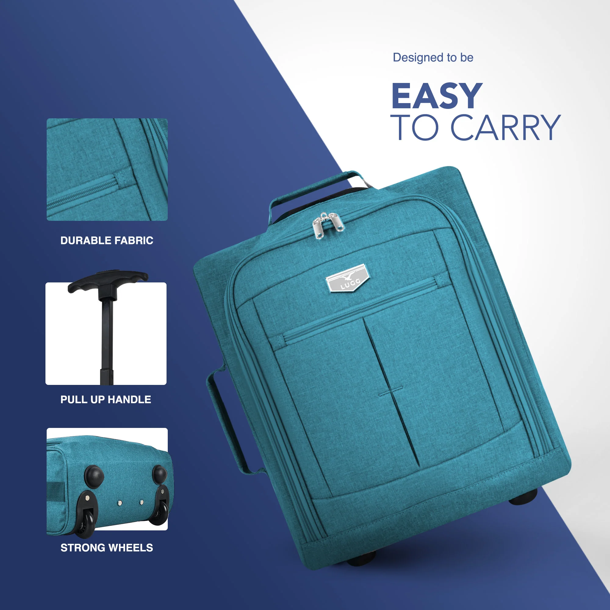 20" Mars Soft Cabin Bag - Teal - Image 5