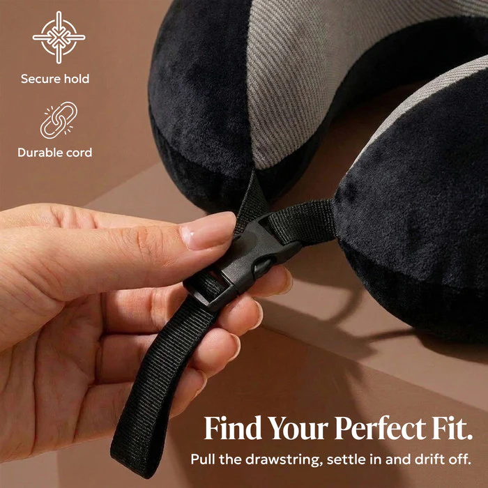 Memory Foam Travel Pillow - Black - Image 5